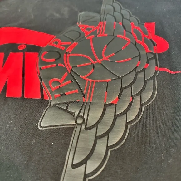 Jordan Black Tee with Red Winged Logo Nike Air upside down!🙃 - Picture 6 of 12